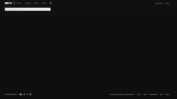 Blank search screen on desktop platform